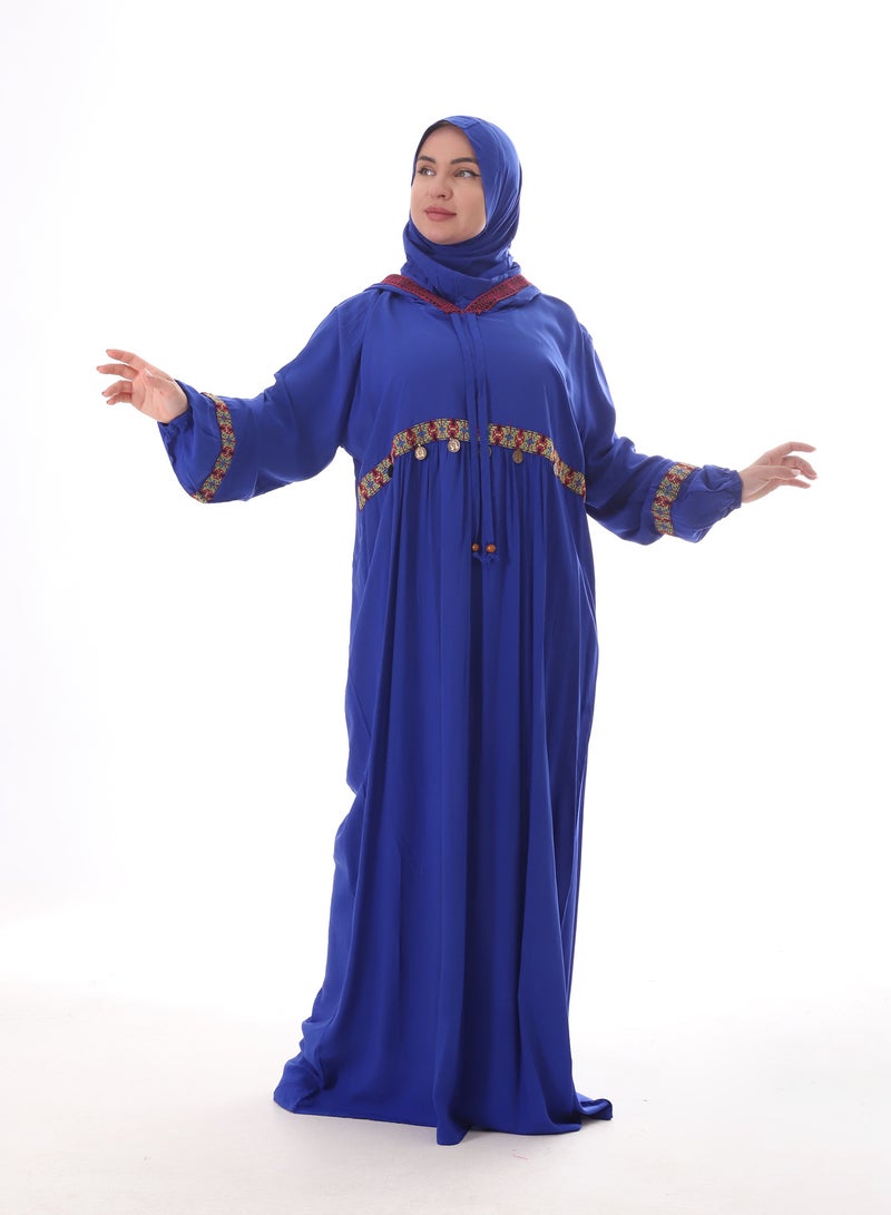 بيبو اسدال حريمي طويل اكمام طويلة مع طرحة - Image 3