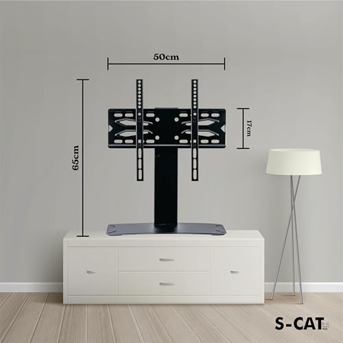 S-CAT Table Top TV Stand for 37-55 Inch LED TVs, Top Leg Stand Universal with Metal Base Adjustable TV Stand, LED TV Floor Stand for Desk/Table (Contact Customer Care for Difficulty in Installation) - Image 3
