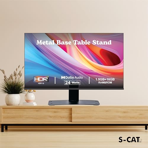 S-CAT Table Top TV Stand for 37-55 Inch LED TVs, Top Leg Stand Universal with Metal Base Adjustable TV Stand, LED TV Floor Stand for Desk/Table (Contact Customer Care for Difficulty in Installation) - Image 5