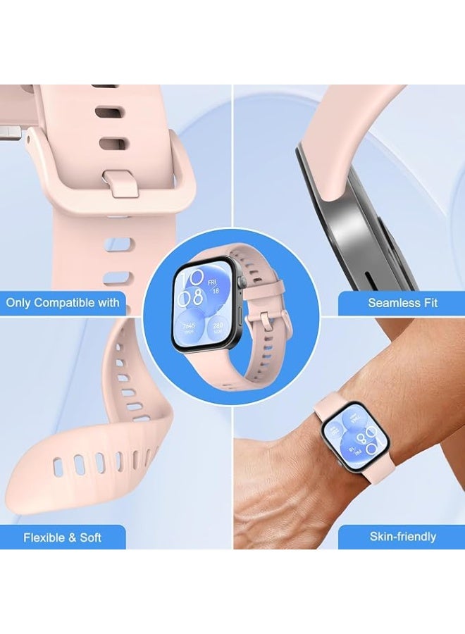 Silicone Bracelet for Huawei Watch Fit 3/Watch Fit 4 Pro/Fit 4 Strap, Soft Silicone Sport Replacement Strap for Women/Men, Adjustable Waterproof Sports Band - Image 3