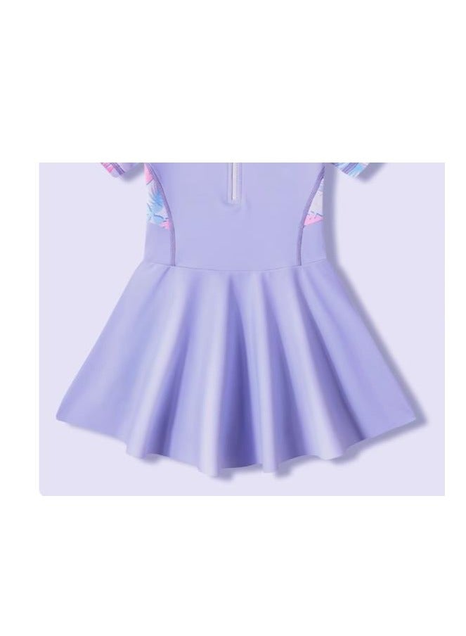 Disney Children's Princess Sun Protection One-Piece Dress Swimsuit (Including Swim Cap, Goggles, Floating Sleeves, And Swim Bag) - Image 4