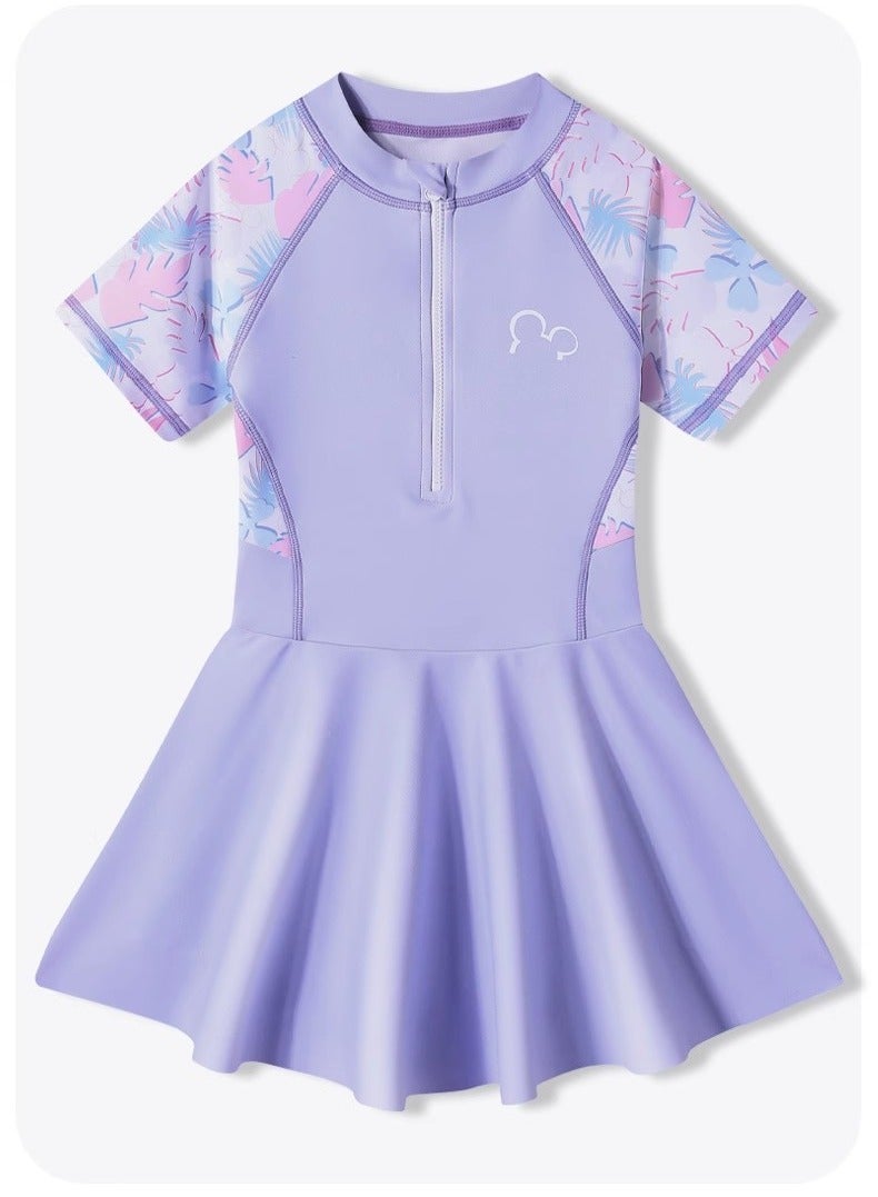 Disney Children's Princess Sun Protection One-Piece Dress Swimsuit (Including Swim Cap, Goggles, Floating Sleeves, And Swim Bag) - Image 5