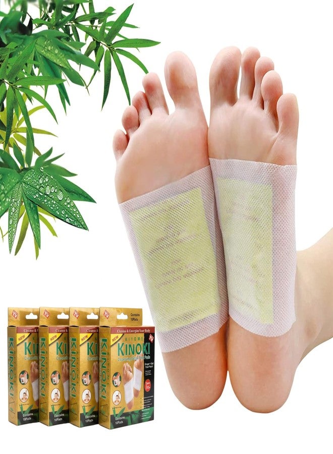 ABTRIX WITH AB 40 Pads Deep Cleansing Foot Paches for Stress Relief, Better Sleep| Natural Bamboo Vinegar Ginger Powder Foot Pads Suitable for Travel or Home Use (Golden, 40, count) - Image 1