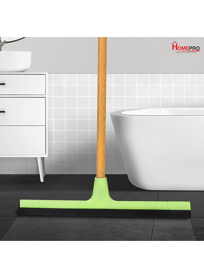 Home Pro هوم برو ممسحة أرضية من الخيزران متعددة الوظائف، أدوات تنظيف الأرضيات الثقيلة، ممسحة سحرية، مكشطة منزلية، مكنسة سحرية بشفرة مطاطية، مثالية للأرضيات الخشبية، والأرضيات البلاط، والحمام (أخضر) - Image 4