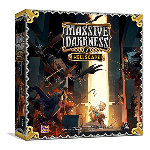 CMON Massive Darkness 2 Hellscape Board Game Tabletop Miniatures Game Cooperative Strategy Game for Adults and Teens Ages 14 16 Players Average Playtime 60 Minutes Made by CMON - Image 1