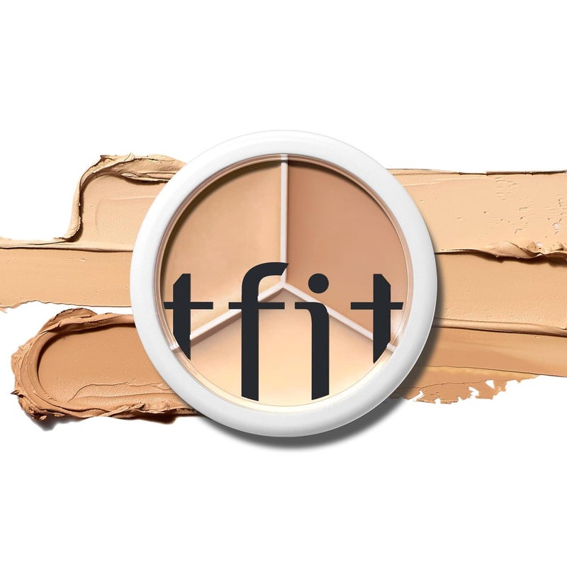 TFIT Multi-Use Pot Concealer - Triple Palette | High-Pigmented, Full Coverage & Crease-Proof | Korean Concealer for Dark Circles, Redness & Blemishes (01 Neutral, 0.52 Oz) - Image 1
