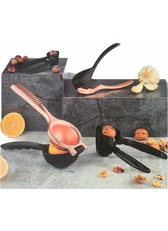 vip ahmet Garlic Crusher Walnut Hazelnut Crusher Lemon Squeezer Set of 4  - Image 1