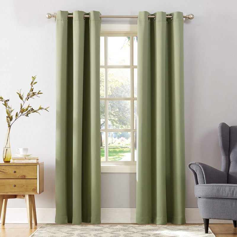 Sun Zero Sun Zero Easton Energy Saving Blackout Grommet Curtain Panel 40 x 54 Sage Green 