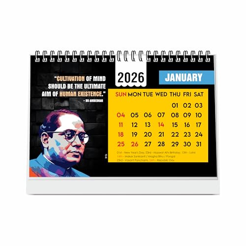 ESCAPER Inspirational 2026 Desk Calendar – Motivational Table Calendar Featuring International Famous Personalities, New Year Gift for Home & Office - Image 1