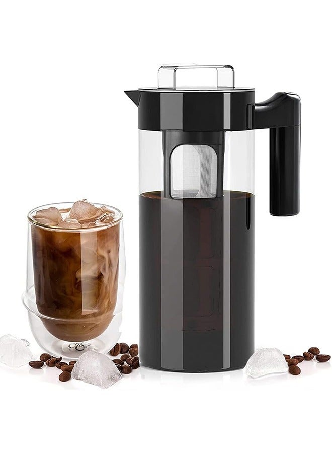 Garlo Cold Brew Coffee Maker, Iced Coffee Maker and Tea Brewer with Easy to Clean Reusable Mesh Filter Borosilicate Glass Pitcher 1.3L  - Image 1