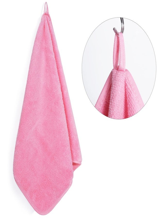 بوليت منشفة يد من الألياف الدقيقة سريعة الجفاف وخالية من الوبر من بوليت، مقاس 16 × 30 بوصة، مجموعة من 4 قطع (لون وردي) - Image 5