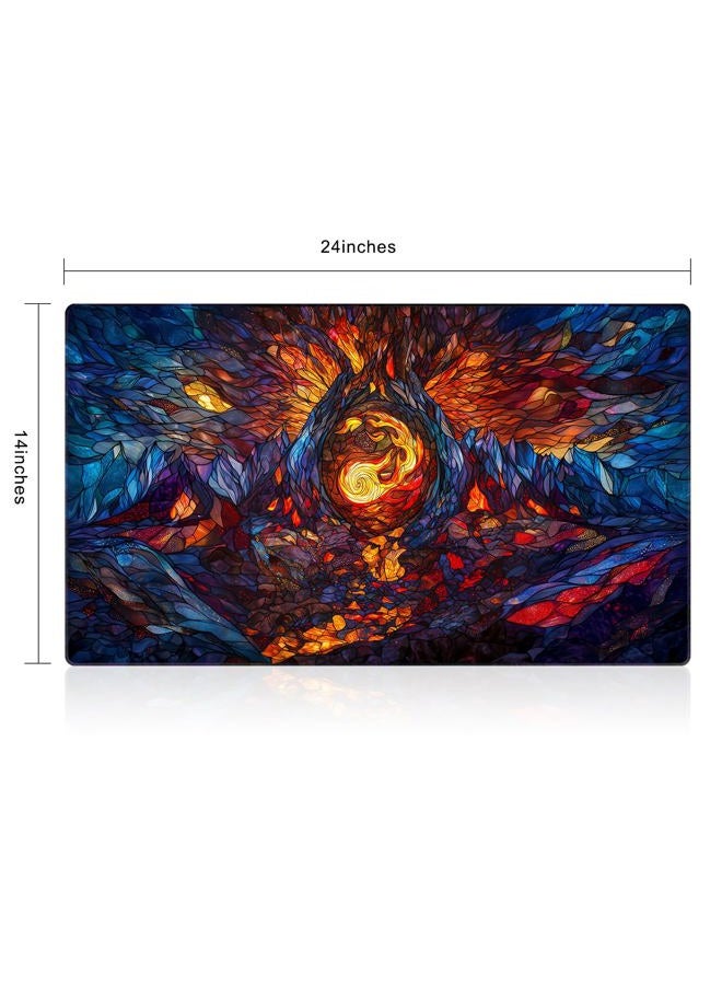 Katomula MTG Playmat, TCG Card Game Playmat, Stitched Edge, Non-Slip Rubber Bottom - 24 x 14 inch - Mountain - Image 2