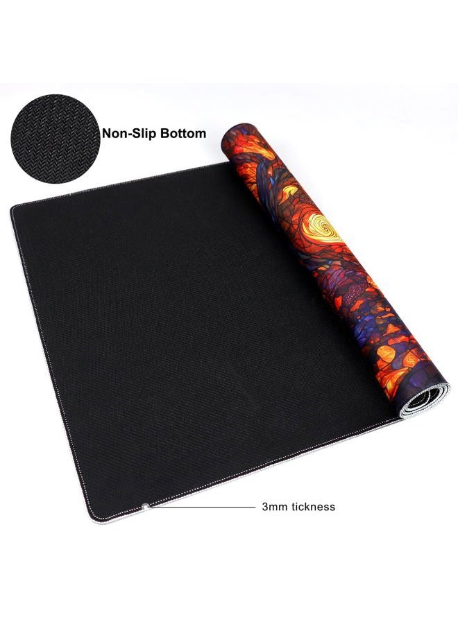 Katomula MTG Playmat, TCG Card Game Playmat, Stitched Edge, Non-Slip Rubber Bottom - 24 x 14 inch - Mountain - Image 5
