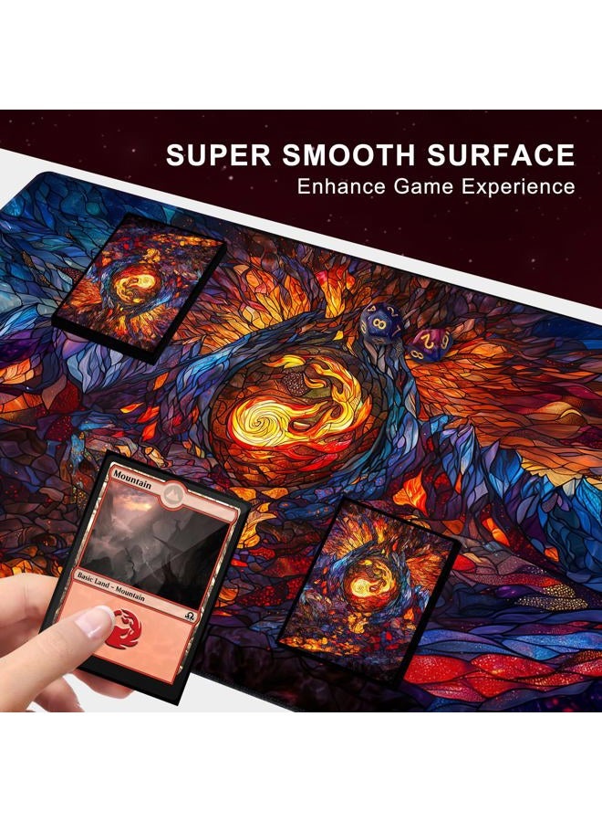 Katomula MTG Playmat, TCG Card Game Playmat, Stitched Edge, Non-Slip Rubber Bottom - 24 x 14 inch - Mountain - Image 3