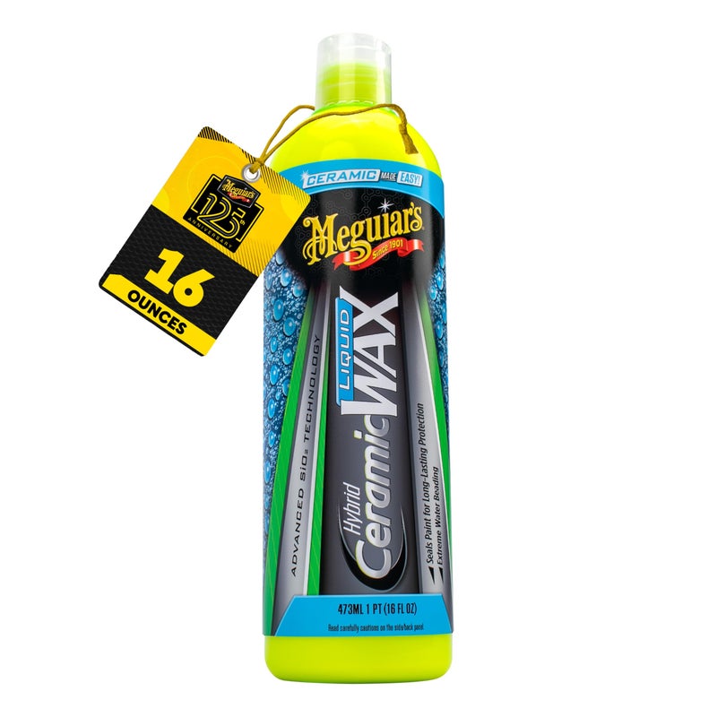 Meguiar's Hybrid Ceramic Liquid Wax, Shield Your Paint with a Residue-Free Liquid Car Wax with Advanced SiO2 Hybrid Technology and Long-Lasting Water-Beading Protection, 16 Oz Bottle - Image 1