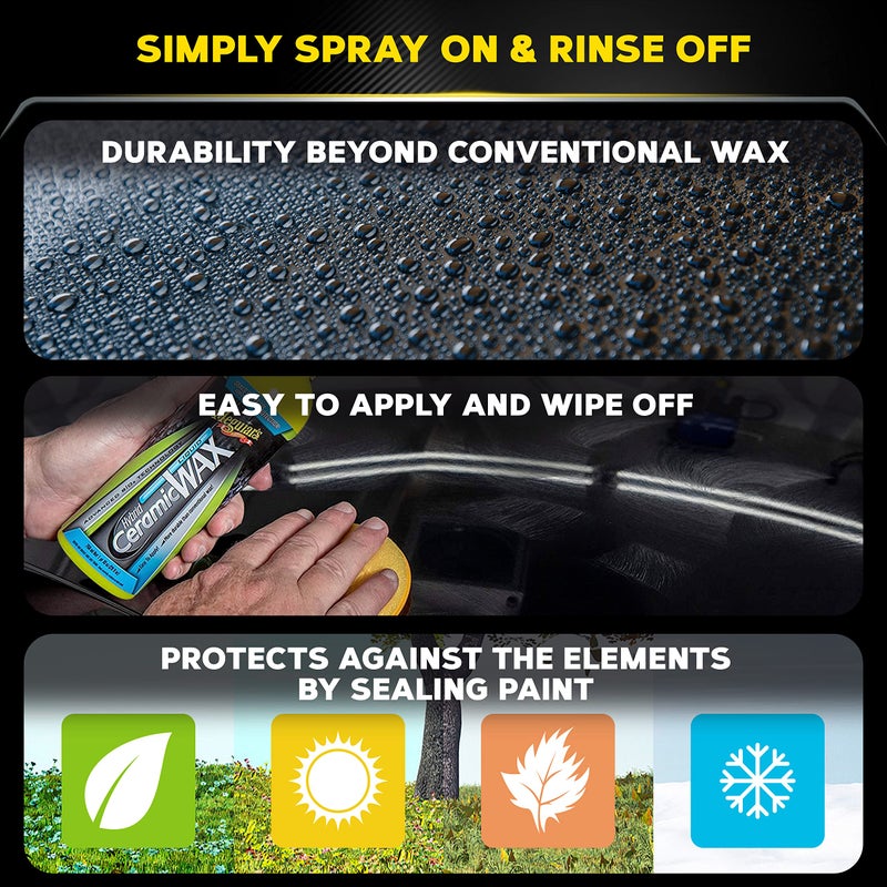 Meguiar's Hybrid Ceramic Liquid Wax, Shield Your Paint with a Residue-Free Liquid Car Wax with Advanced SiO2 Hybrid Technology and Long-Lasting Water-Beading Protection, 16 Oz Bottle - Image 3