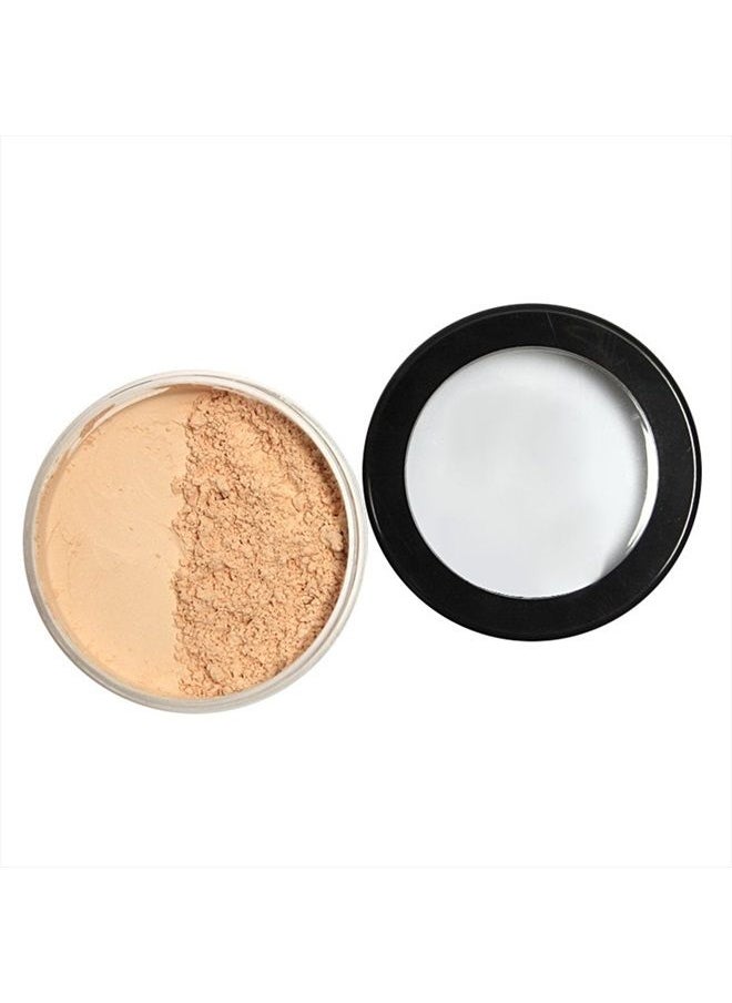 Mallofusa - Translucent Powder Loose Setting Powder Foundation Face Powder Oil Control Makeup Cosmetic Mineral Formula Oil Control W/Puff 0.63 OZ Natural (2#) - Image 1