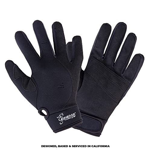 Seavenger Abyss Dive Gloves | 1.5mm Neoprene Mesh | Scuba Diving, Wakeboarding, Spearfishing (Black, Large) - Image 3