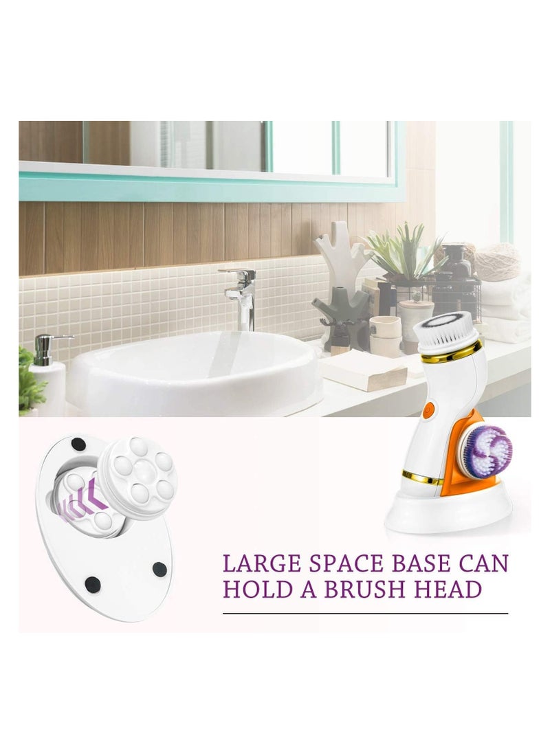 Cnaier - Rechargeable Electric Facial Cleansing Brush, Gentle Exfoliation, Deep Cleansing and Skin Tenderness, 4 Brush Heads with 2 Power Levels - Image 1