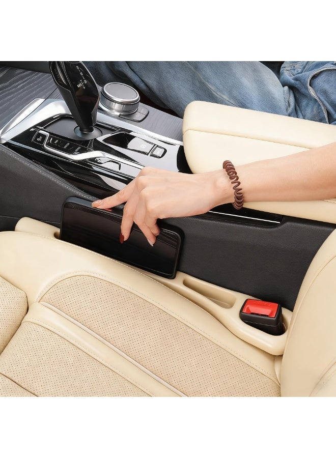 2 Pack Car Seat Gap Filler Organizer Universal Suitable For Car, Suv, Truck Accessories Seat Gap Plug Blocker With Storage Slot (Beige) - Image 3