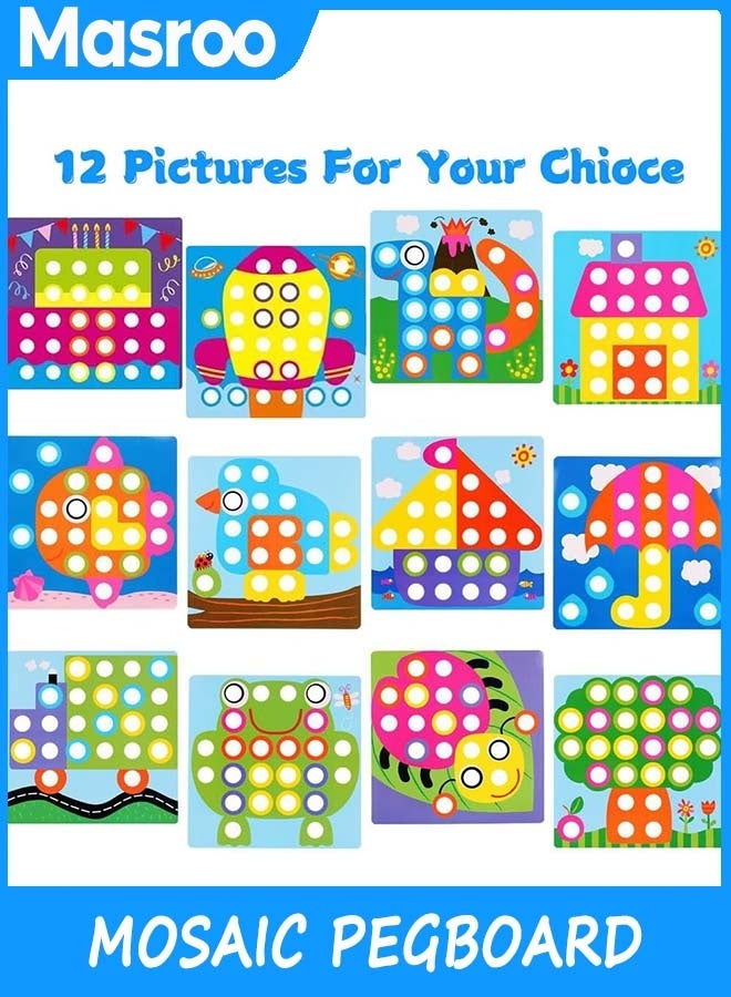 Masroo Color Matching Mosaic Pegboard – Sensory Early Learning Kids Activity, Educational Preschool Toys Gifts for Kids, Boys & Girls Ages 3+ - Image 4