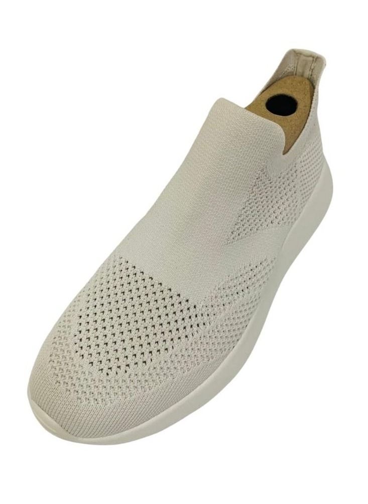DUOZOULU - Lightweight slip on shoes comfortable and durable men's classic & fashion sneakers  shoes for men and shoes for women  Basic Breathable Mesh shoe Lazy shoes design by DUOZOULU - Chalk White - Image 1