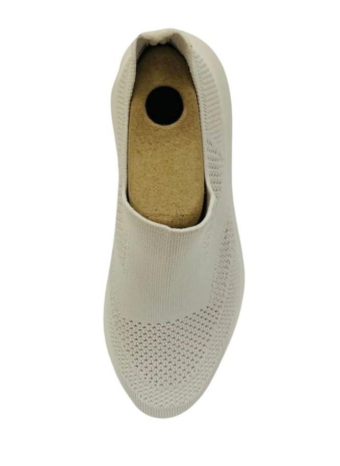 DUOZOULU - Lightweight slip on shoes comfortable and durable men's classic & fashion sneakers  shoes for men and shoes for women  Basic Breathable Mesh shoe Lazy shoes design by DUOZOULU - Chalk White - Image 1
