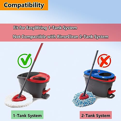 YEAZHEN 5-Pack Spin Mop Replacement Heads, 100% Microfiber Spin Mop Refills Heads for Easy Wring, 360°Micro Replacement Mop Head for Easy House Cleaning Floor Mopping - (White) - Image 4