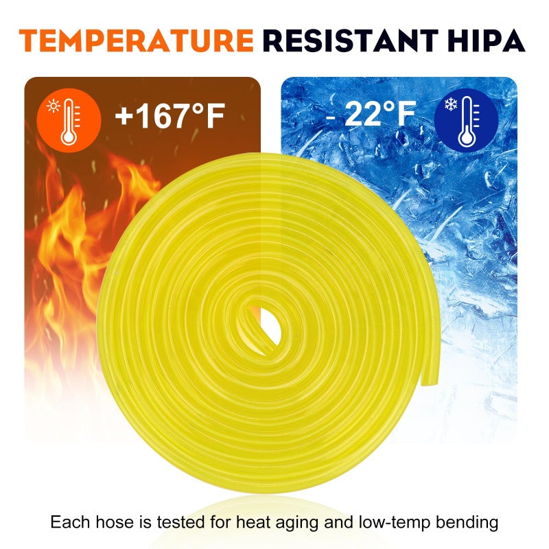 Hipa 4 Size Gas Fuel Line Hose Tubing 4 ft. Each for Small Engine Chainsaw Lawn Mower String Trimmer WeedEater Blower Model Parts I.D x O.D 1/8" x 3/16" 3/32" x 3/16" 1/8" x 1/4" .08" x .14" - Image 4