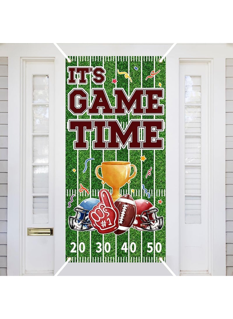 Ticuenicoa Ticuenicoa Football Party Decorations Door Cover  Football Door Cover Banner  Its Game Time Game Day Banner Backdrop for American Football Birthday Party  Tailgate Party Decor  - Image 1