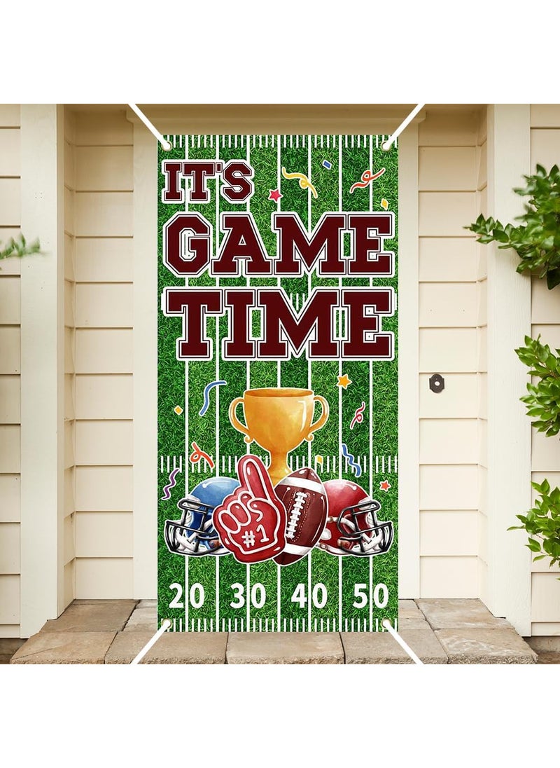 Ticuenicoa Ticuenicoa Football Party Decorations Door Cover  Football Door Cover Banner  Its Game Time Game Day Banner Backdrop for American Football Birthday Party  Tailgate Party Decor  - Image 4
