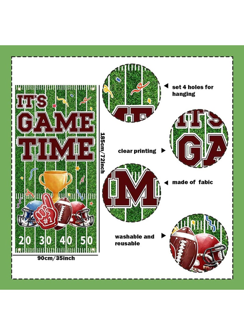 Ticuenicoa Ticuenicoa Football Party Decorations Door Cover  Football Door Cover Banner  Its Game Time Game Day Banner Backdrop for American Football Birthday Party  Tailgate Party Decor  - Image 5