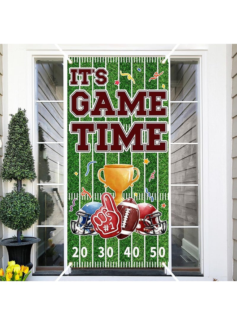 Ticuenicoa Ticuenicoa Football Party Decorations Door Cover  Football Door Cover Banner  Its Game Time Game Day Banner Backdrop for American Football Birthday Party  Tailgate Party Decor  - Image 2