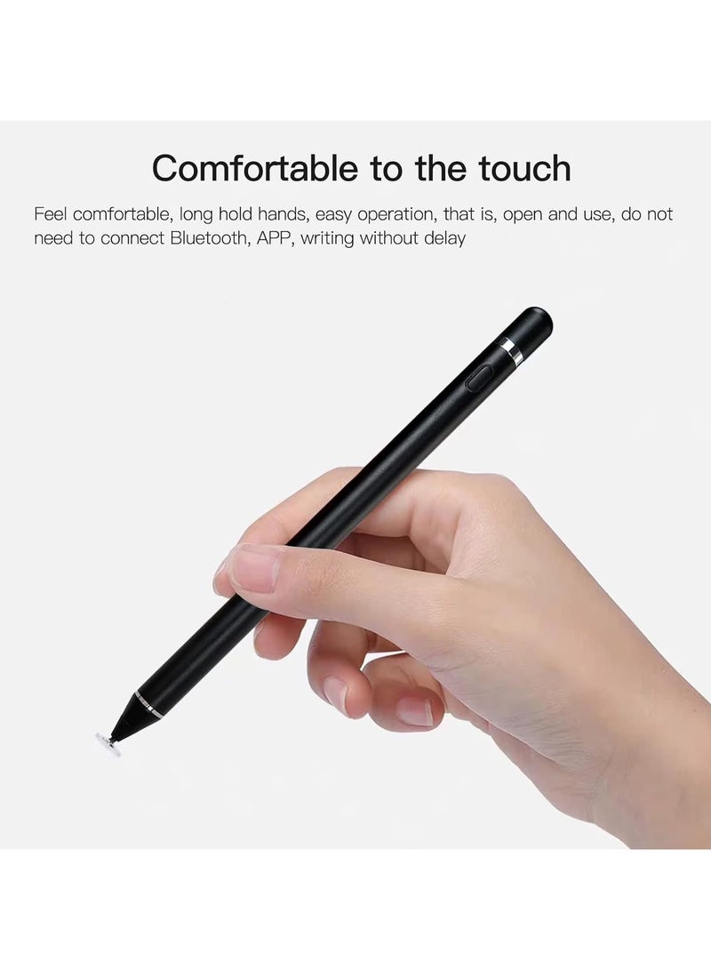 FEND قلم ستايلس مع رأس 1-2 مم وتقنية الاستشعار النشط حساسية عالية ودقة قلم سعوي أسود - Image 2