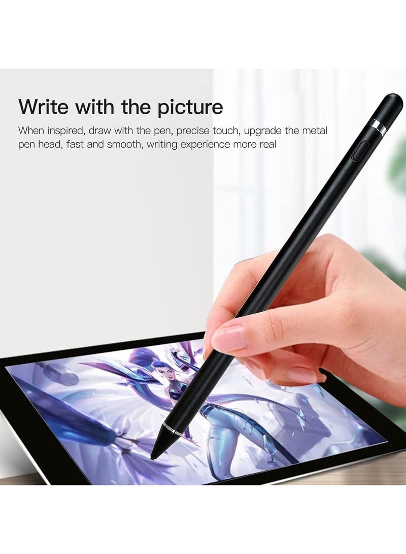 FEND قلم ستايلس مع رأس 1-2 مم وتقنية الاستشعار النشط حساسية عالية ودقة قلم سعوي أسود - Image 3
