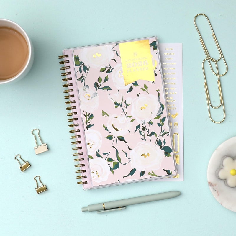 Blue Sky Day Designer 2026 Weekly and Monthly Planner Calendar, January 2026 - December 2026, 5" x 8", Clear Pocket Cover, Durable Twin Wire Binding, Includes Storage Pocket, Stickers, Coming Up Roses - Image 2