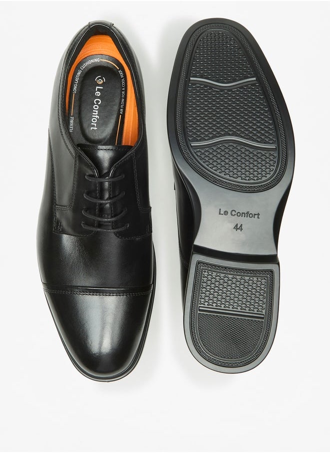 Le Confort Men's Solid Lace-Up Derby Shoes  - Image 4