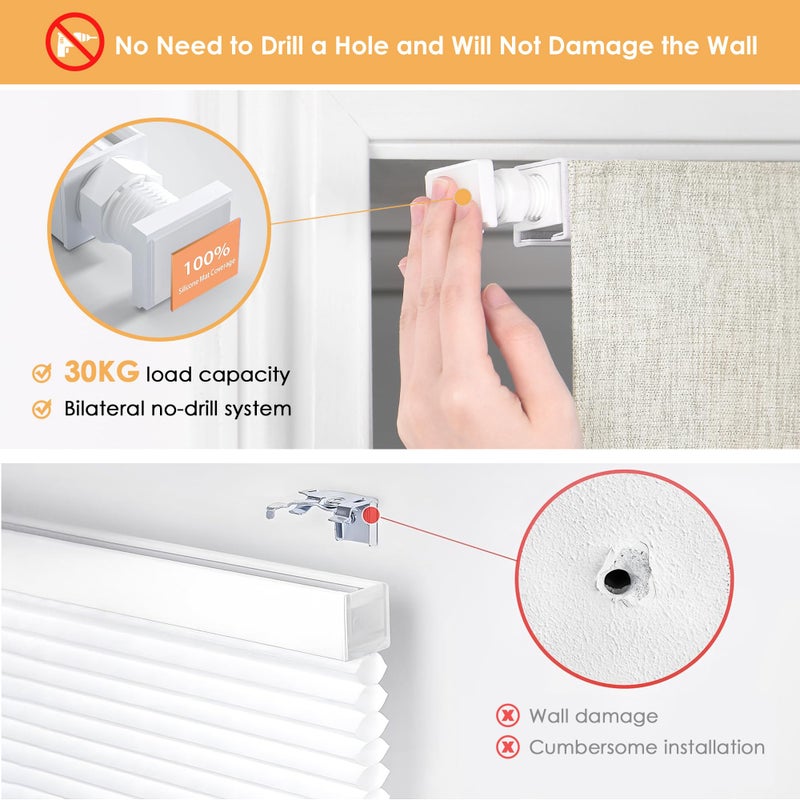 LazBlinds No Tools No Drill Cordless Roman Shades for Windows, Blackout Thermal Insulated UV Blocking Window Blinds, Room Darkening Fabric Blinds for Indoor Windows, 27'' W x 64'' H, Beige - Image 2