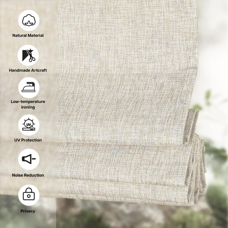 LazBlinds No Tools No Drill Cordless Roman Shades for Windows, Blackout Thermal Insulated UV Blocking Window Blinds, Room Darkening Fabric Blinds for Indoor Windows, 27'' W x 64'' H, Beige - Image 4