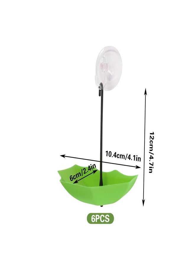SnowTing 6 PCS Frog Habitat Platform with Suction Cup, Multiple Colors Cute Plastic Umbrella Wall-Mounted Tank Decoration Tree Frog Terrarium Accessories for African Dwarf Frog, Toad - Image 4