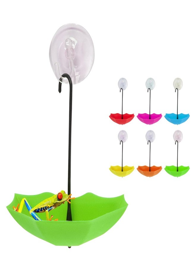 SnowTing 6 PCS Frog Habitat Platform with Suction Cup, Multiple Colors Cute Plastic Umbrella Wall-Mounted Tank Decoration Tree Frog Terrarium Accessories for African Dwarf Frog, Toad - Image 1