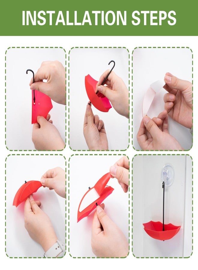 SnowTing 6 PCS Frog Habitat Platform with Suction Cup, Multiple Colors Cute Plastic Umbrella Wall-Mounted Tank Decoration Tree Frog Terrarium Accessories for African Dwarf Frog, Toad - Image 3