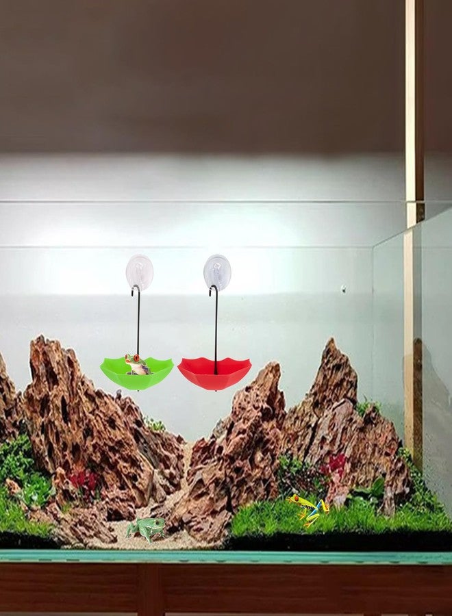 SnowTing 6 PCS Frog Habitat Platform with Suction Cup, Multiple Colors Cute Plastic Umbrella Wall-Mounted Tank Decoration Tree Frog Terrarium Accessories for African Dwarf Frog, Toad - Image 5