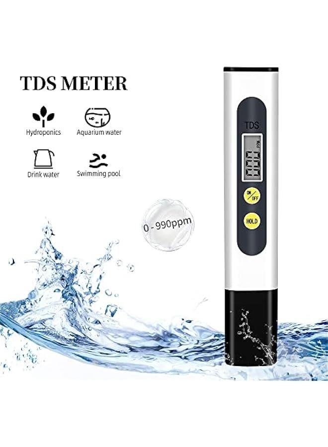TDS Meter Digital Water Quality Tester for RO-RODI System Drinking Water, Aquariums, Hydroponics, 0-9990 ppm Measuring Range, 1 ppm Increments, 2% Readout Accuracy  - Image 2
