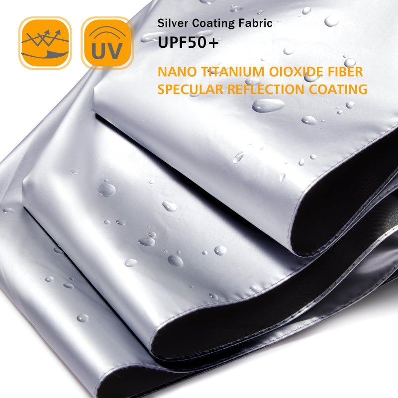 G4Free UPF 50+ UV Protection Travel Umbrella 46 Inch Windproof Silver Coating Sun Blocking Umbrella(Silver/Blue) - Image 2