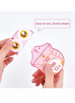 Y&D 1PCS Owl Correction Tape Simple Transparent Candy Color Portable Easy for Students to Correct Errors Cute and Creative Stationery School Supplies 4 color random  - Image 2
