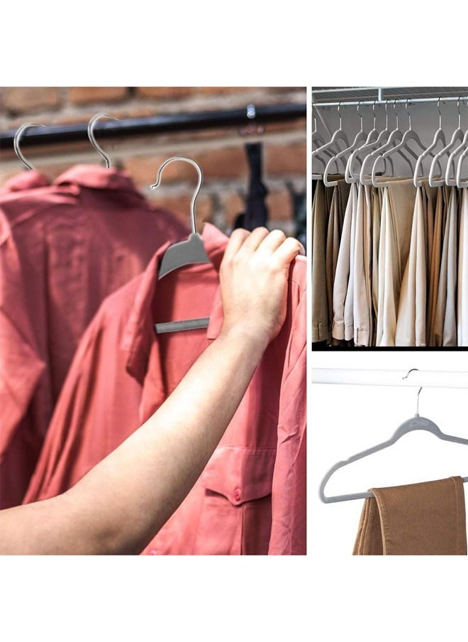 D'HOME Non-Slip Velvet Hangers - Suit Hangers Ultra Thin Space Saving 360 Degree Swivel Hook Strong and Durable Clothes Hangers Hold Up-to 10 Lbs (25, Grey)  - Image 4