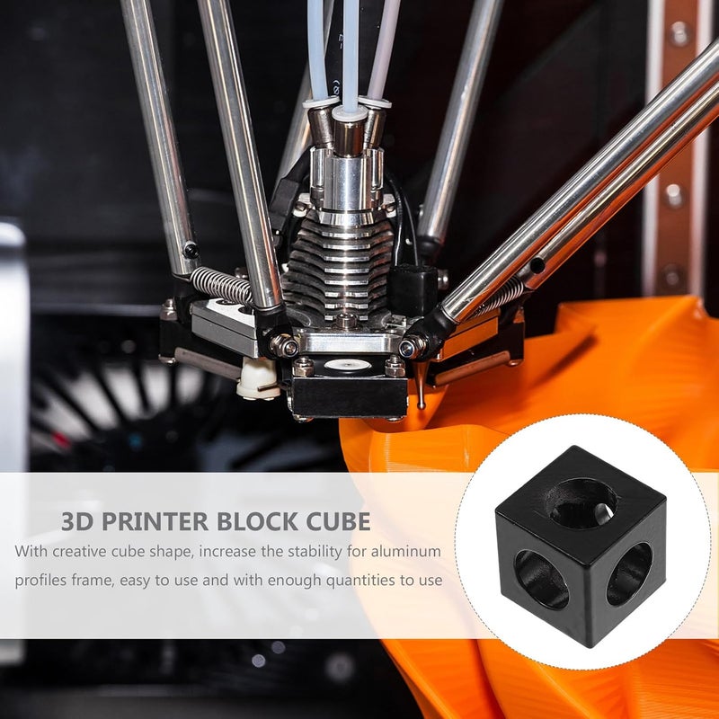 4pcs Black Aluminum Extrusion Corner Bracket Set, 2020 Slot Connector for 3D Printer Frame, Industrial Aluminum Block Frame Hardware - Image 4