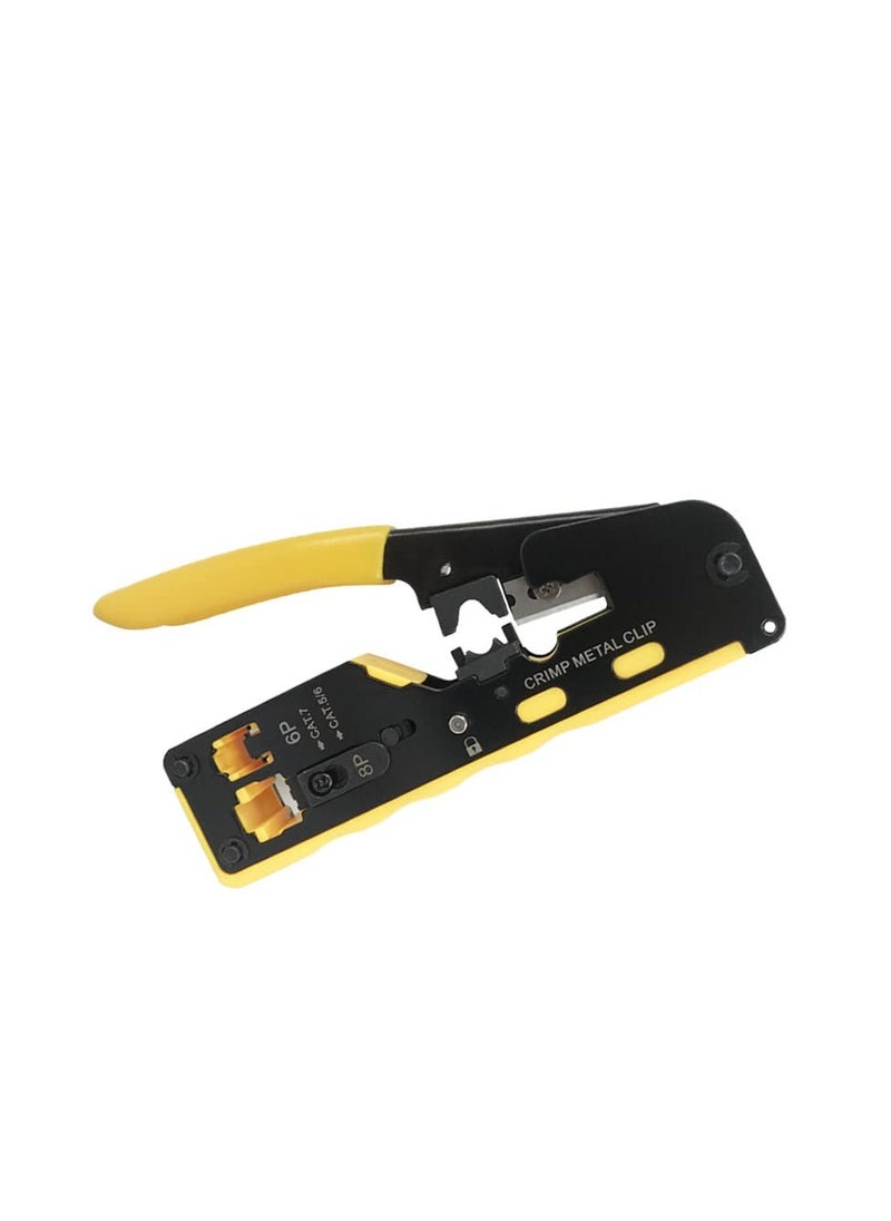 زيلينك - أداة الضغط ZLink RJ45 Pass Through Crimp Tool، أداة الضغط RJ45 Cat5 Cat6 Cat7، أداة الضغط RJ11، أداة الضغط لتجريد كابل شبكة Ethernet، كماشة أدوات الضغط المعيارية الصغيرة - Image 1