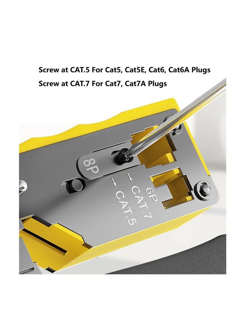 زيلينك - أداة الضغط ZLink RJ45 Pass Through Crimp Tool، أداة الضغط RJ45 Cat5 Cat6 Cat7، أداة الضغط RJ11، أداة الضغط لتجريد كابل شبكة Ethernet، كماشة أدوات الضغط المعيارية الصغيرة - Image 1